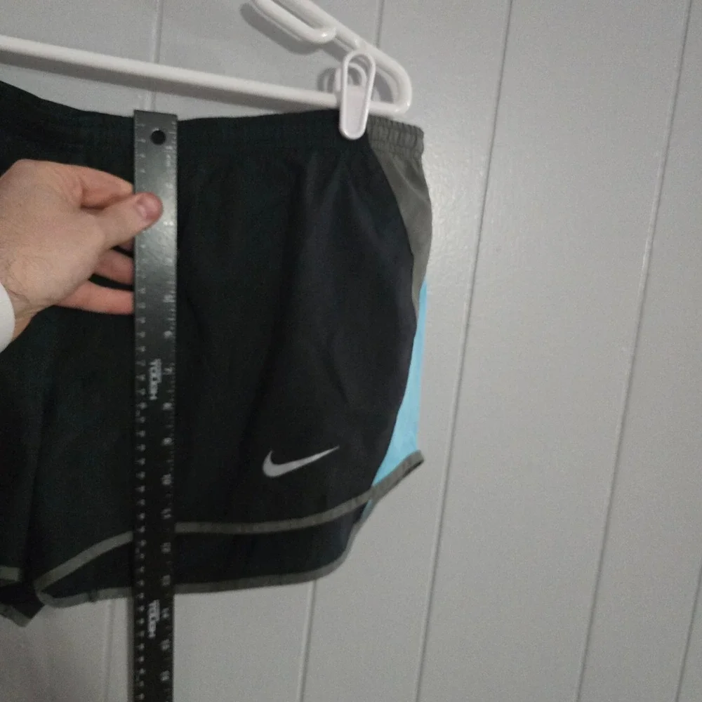 Nike Dri-FIT Running Shorts Womens XL Black Blue Grey Mesh Trim‎ Activewear