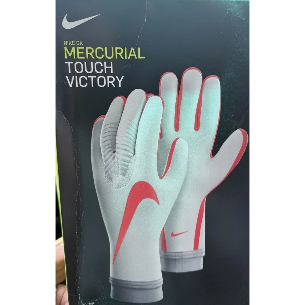 NIB Nike GK Mercurial Touch‎ Victory Soccer Gloves White Orange GS-0382 Sz 11