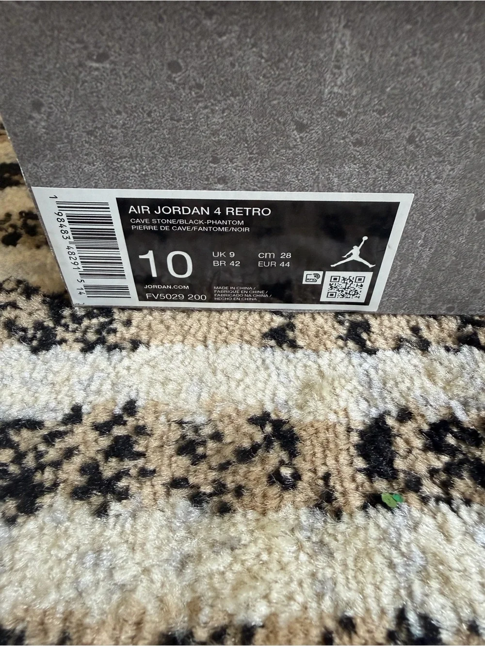 Aire Jordan 4 Retro cave stone/ Black-Fantom
