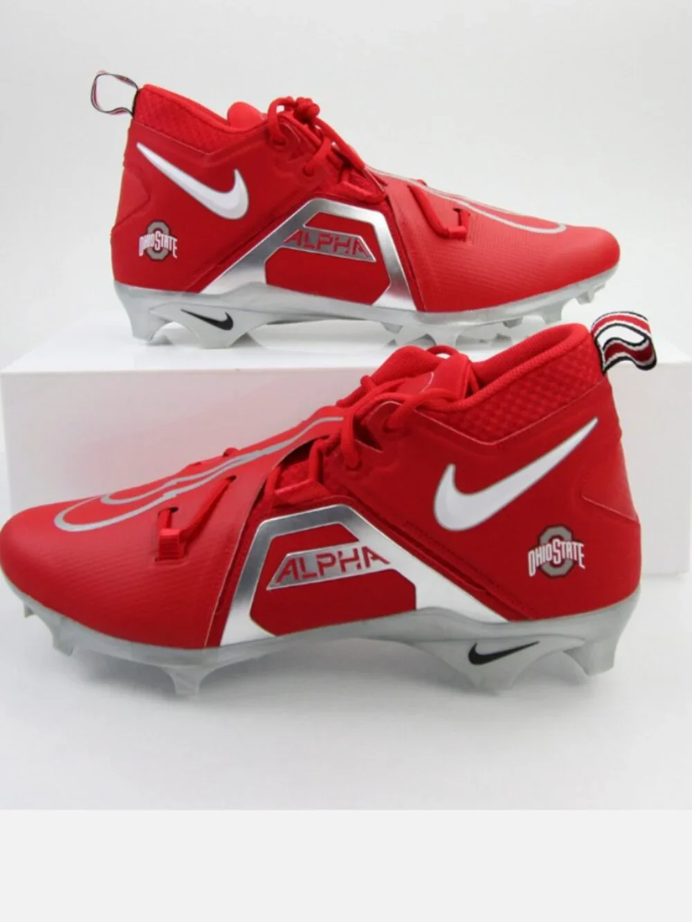 Men's NWT Nike Alpha Menace football cleats. Ohio State