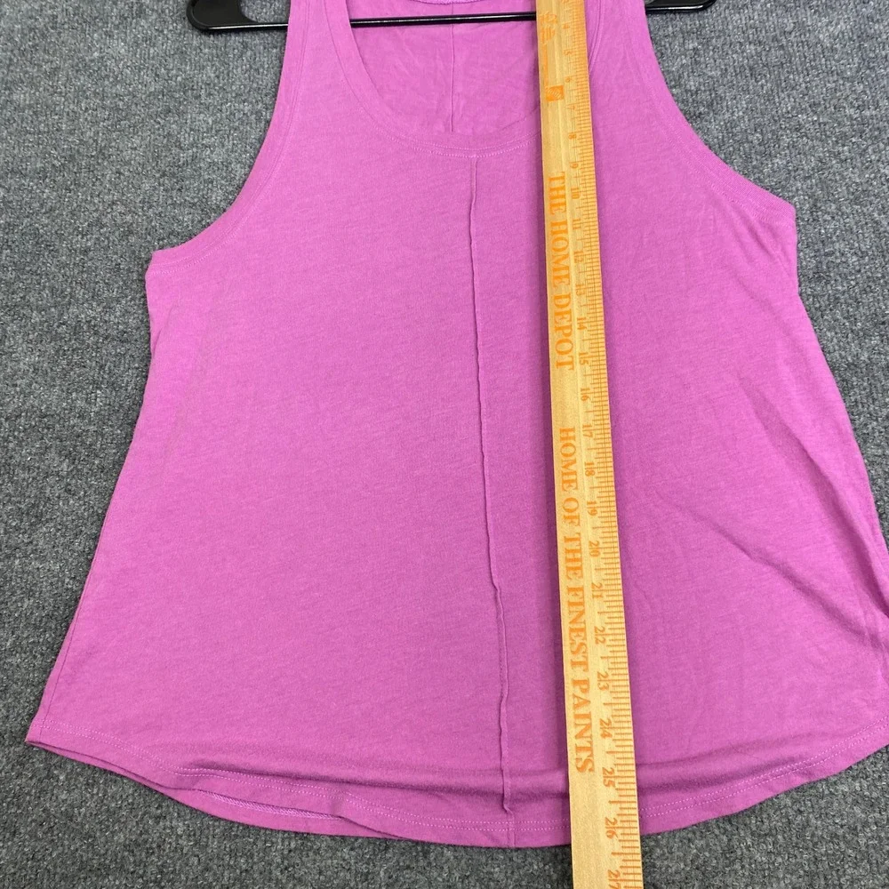 Alo Yoga Women Pink Relaxed Scoop Neck Center Seam Tank Top Sleeveless Shirt