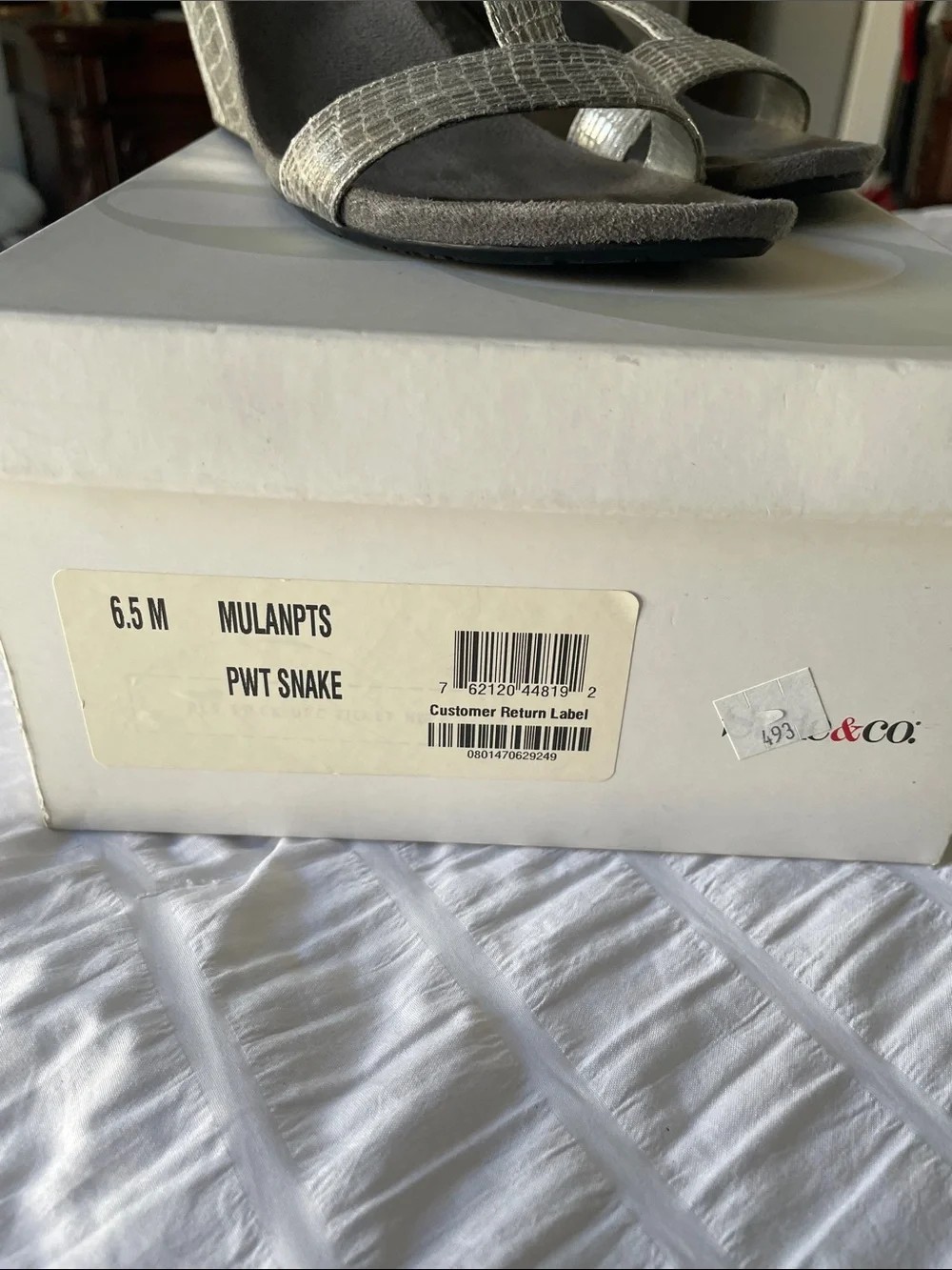 Style & Co. Silver Metallic Strappy Wedge Sandals