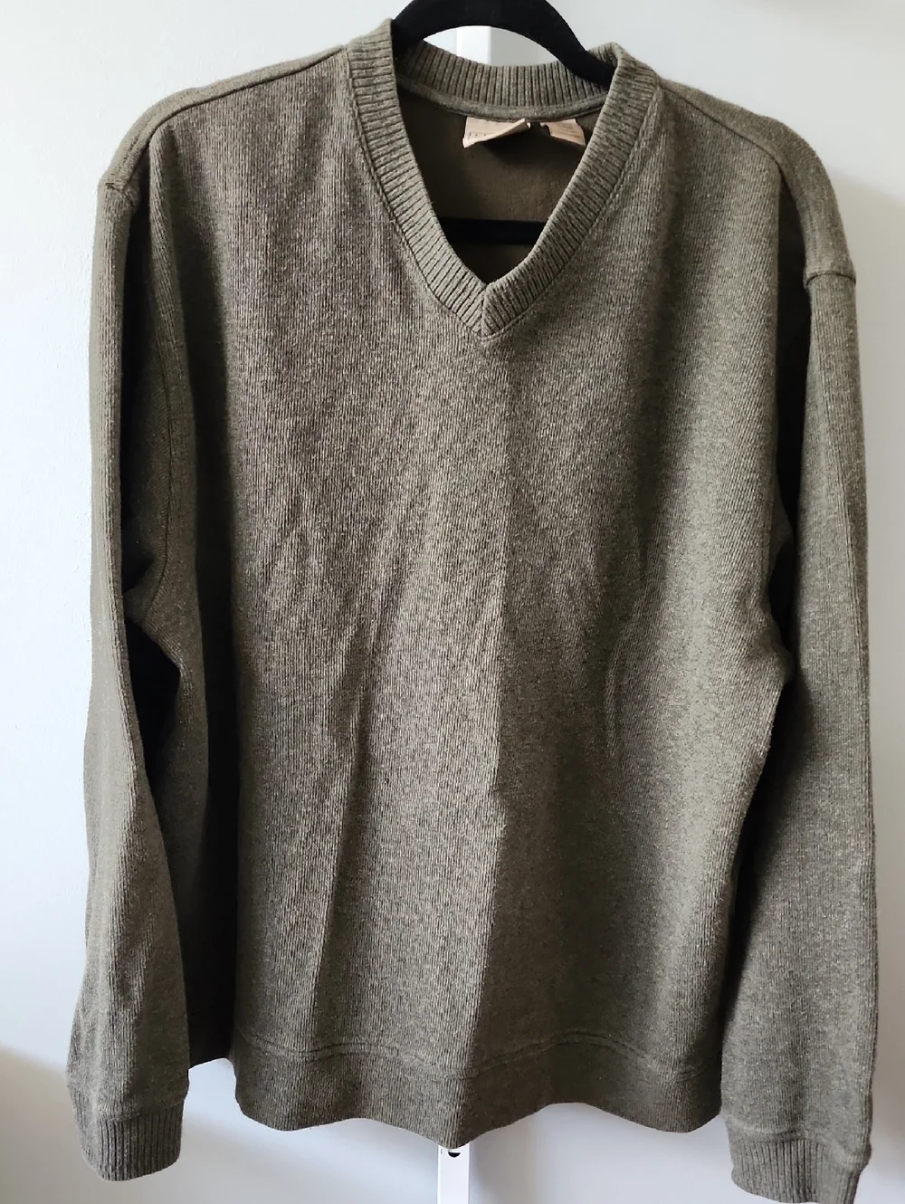 L.L. Bean Men's V-Neck Sweater in Olive