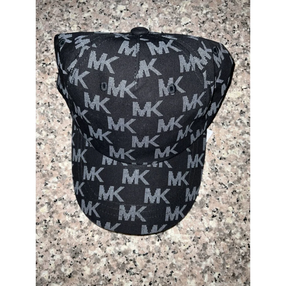 Michael Kors MK Logo Black Baseball Cap Hat One Size NWT MSRP $68.00