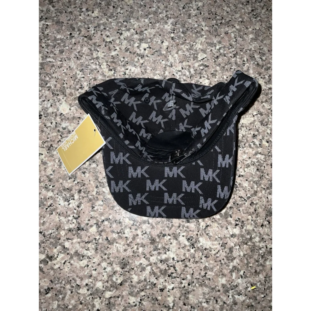 Michael Kors MK Logo Black Baseball Cap Hat One Size NWT MSRP $68.00
