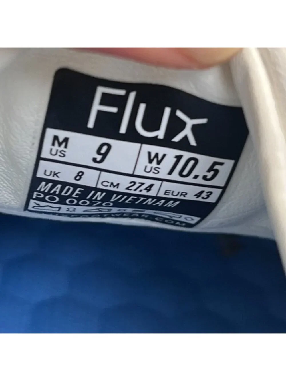 Flux Footwear Adapt Leather Trainer White Mens Size 9 Athletic Shoes Sneakers