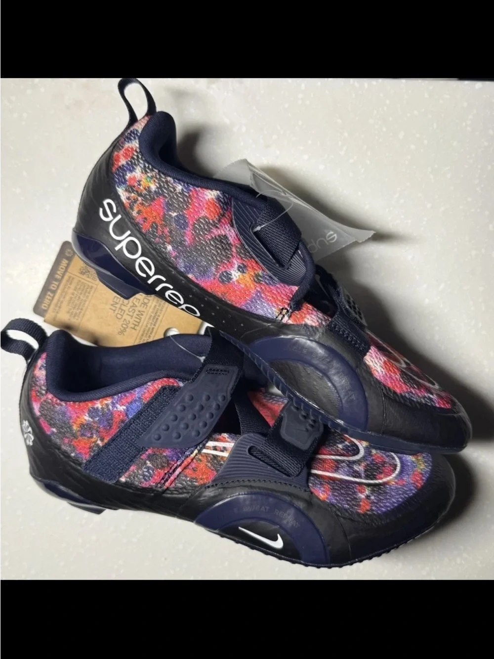 Nike Floral-Print Training Sneakers in Navy, Pink, Purple