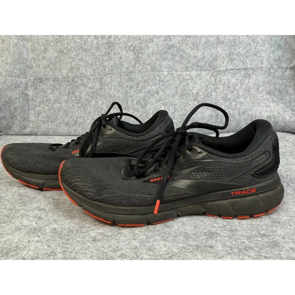 Brooks Trace 2 Mens Running Shoes Black Orange Road Sneakers 1103881D048