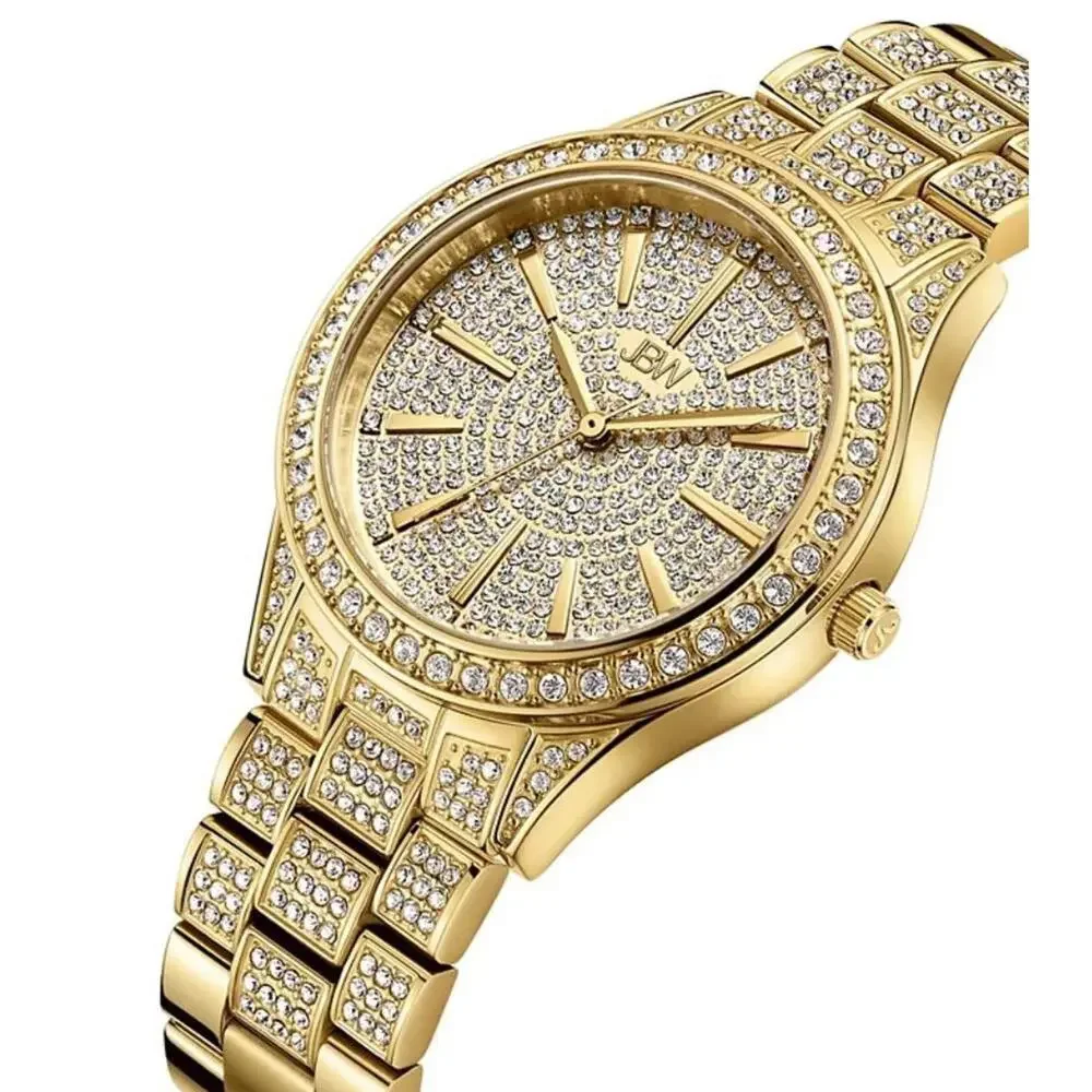 JBW Cristal 34 Women's Gold Tone PVD Diamond/Crystal Watch