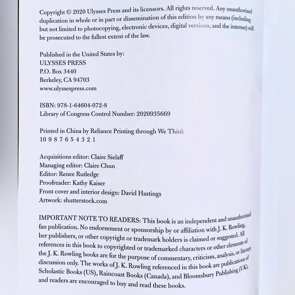 Ulysses Press unofficial hogwarts