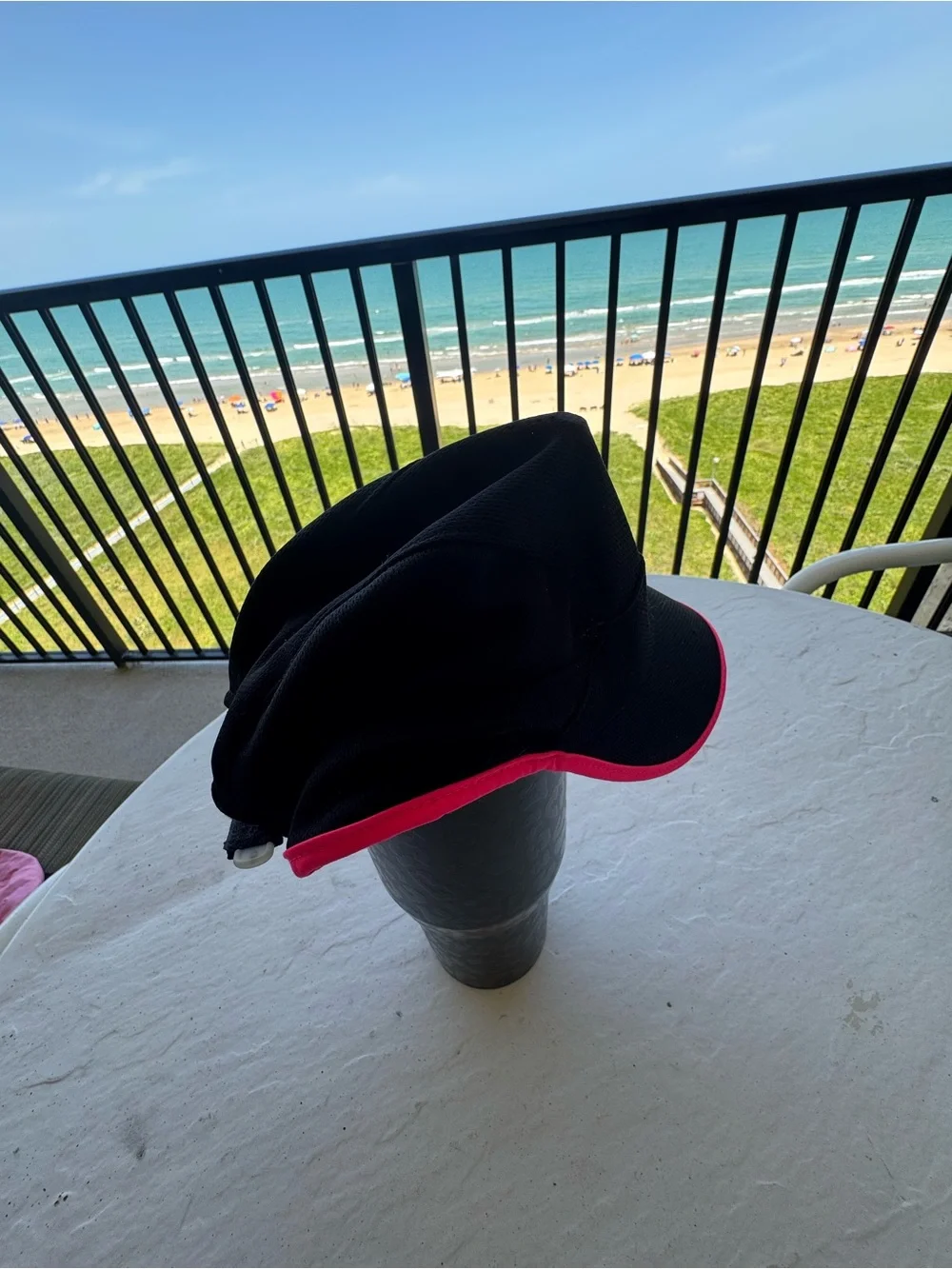 Champion, Black Hat with Bright Pink Trim