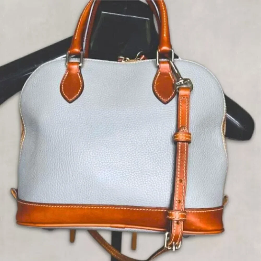 Dooney & Bourke Satchel Bag Zip Zip Dome Crossbody Pebble Grain Leather Oyster