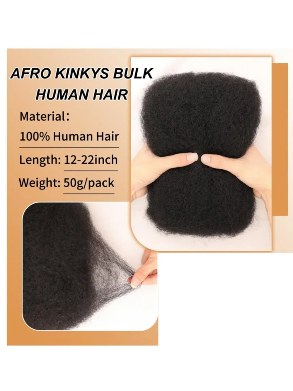 NEW Afro Kinkys Real Human Hair 14