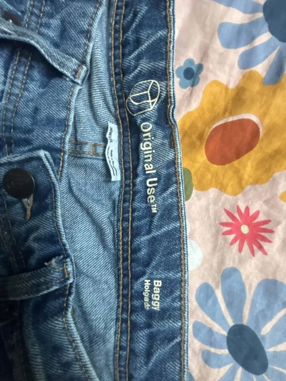 Original Use Men's Baggy Wide-Leg Denim Jeans