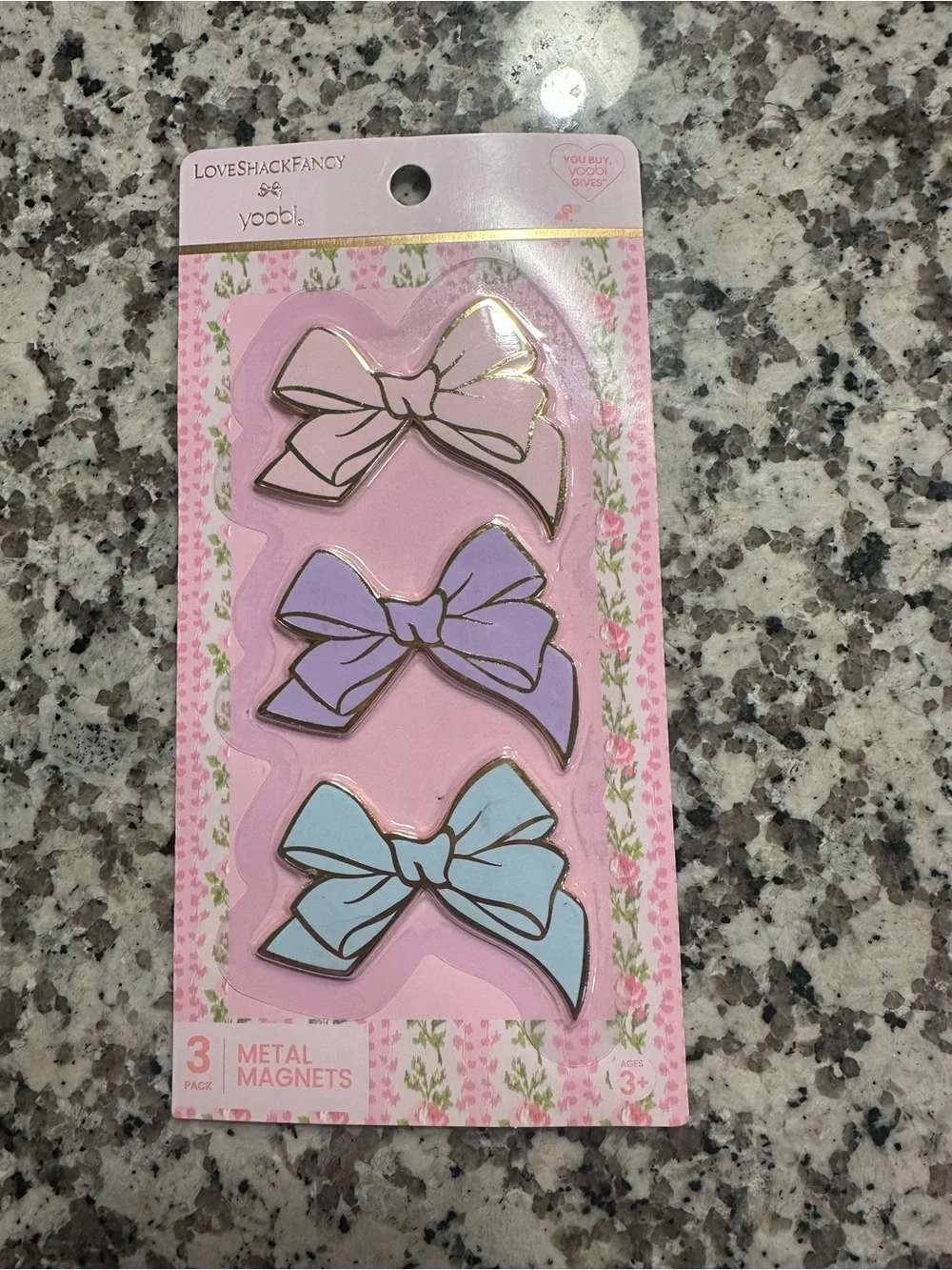 LoveShackFancy Pink, Lavender & Light Blue Bow Magnet Trio