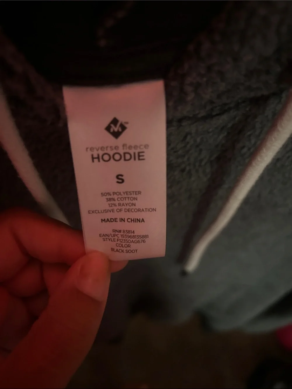 reverse fleece dark gray