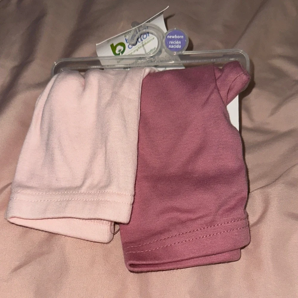 H&M Newborn Hat Duo - Light Pink & Dusty Rose