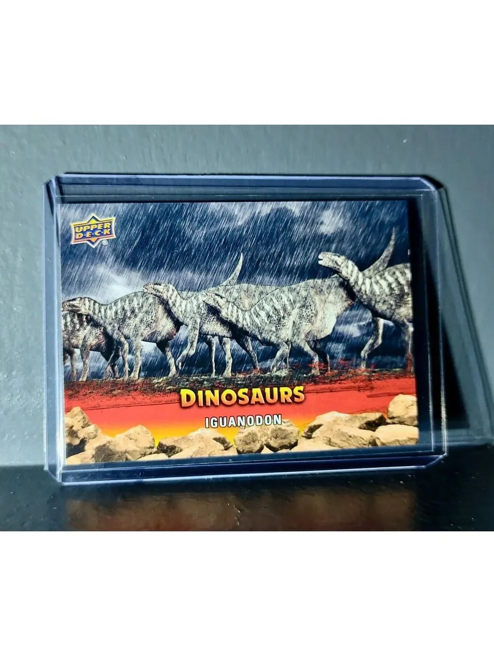 2015 Upper Deck Dinosaurs Iguanodon Extinction Red Parallel #7 Card