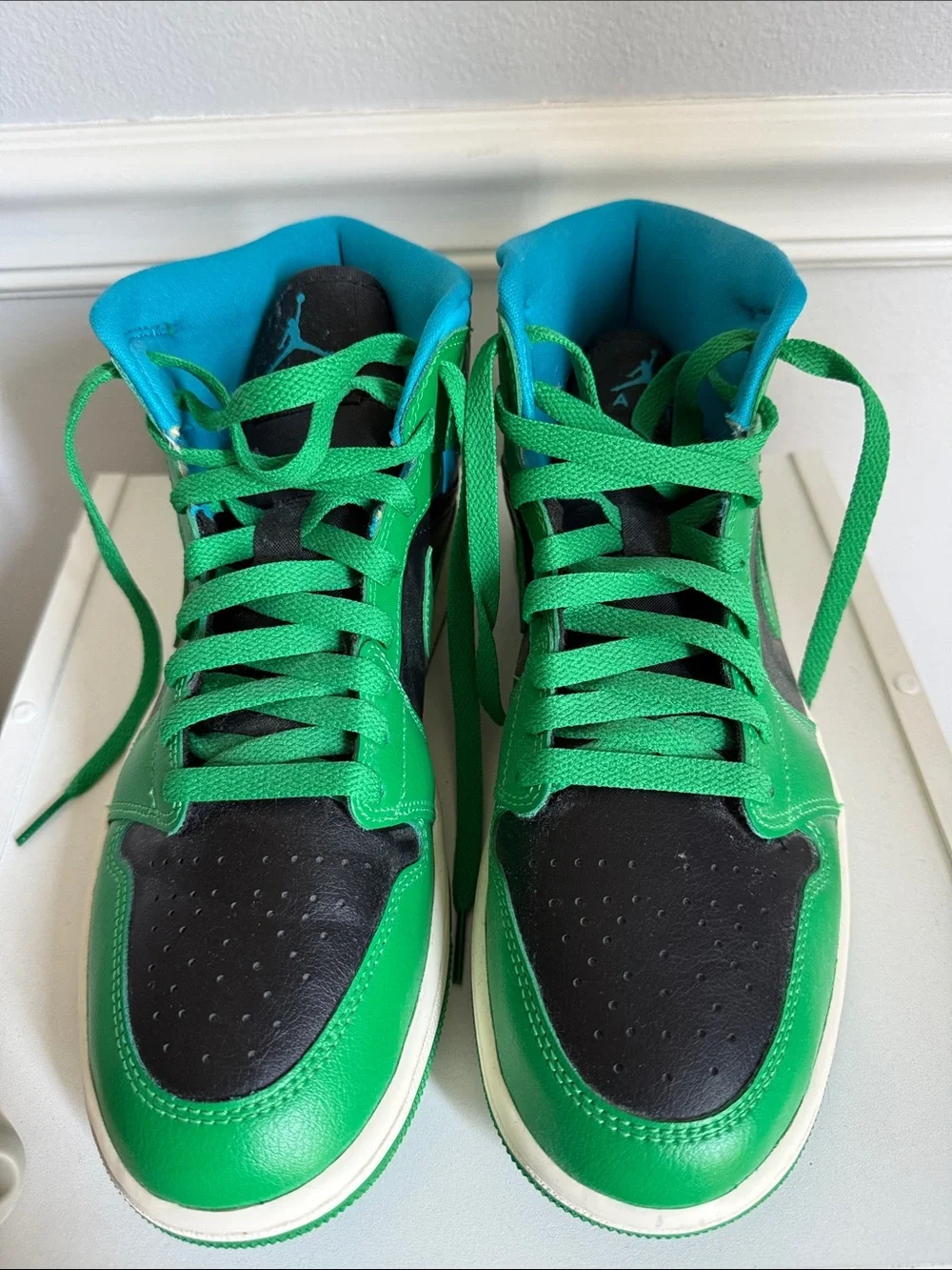 Nike green leather
