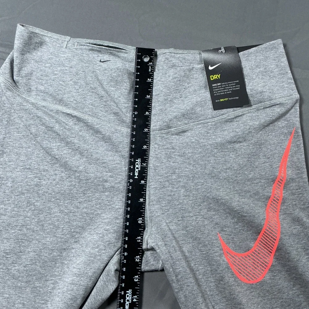 Nike Dri-FIT Gray Orange Swoosh Cropped Leggings Womens XL New With Tags