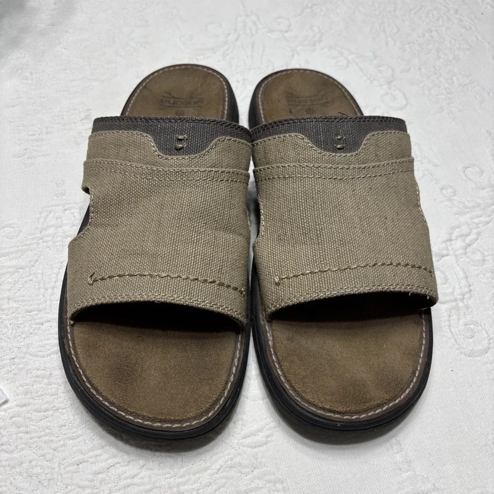 Gotcha Mens Brown Canvas Slides Sandals Comfort Size 12