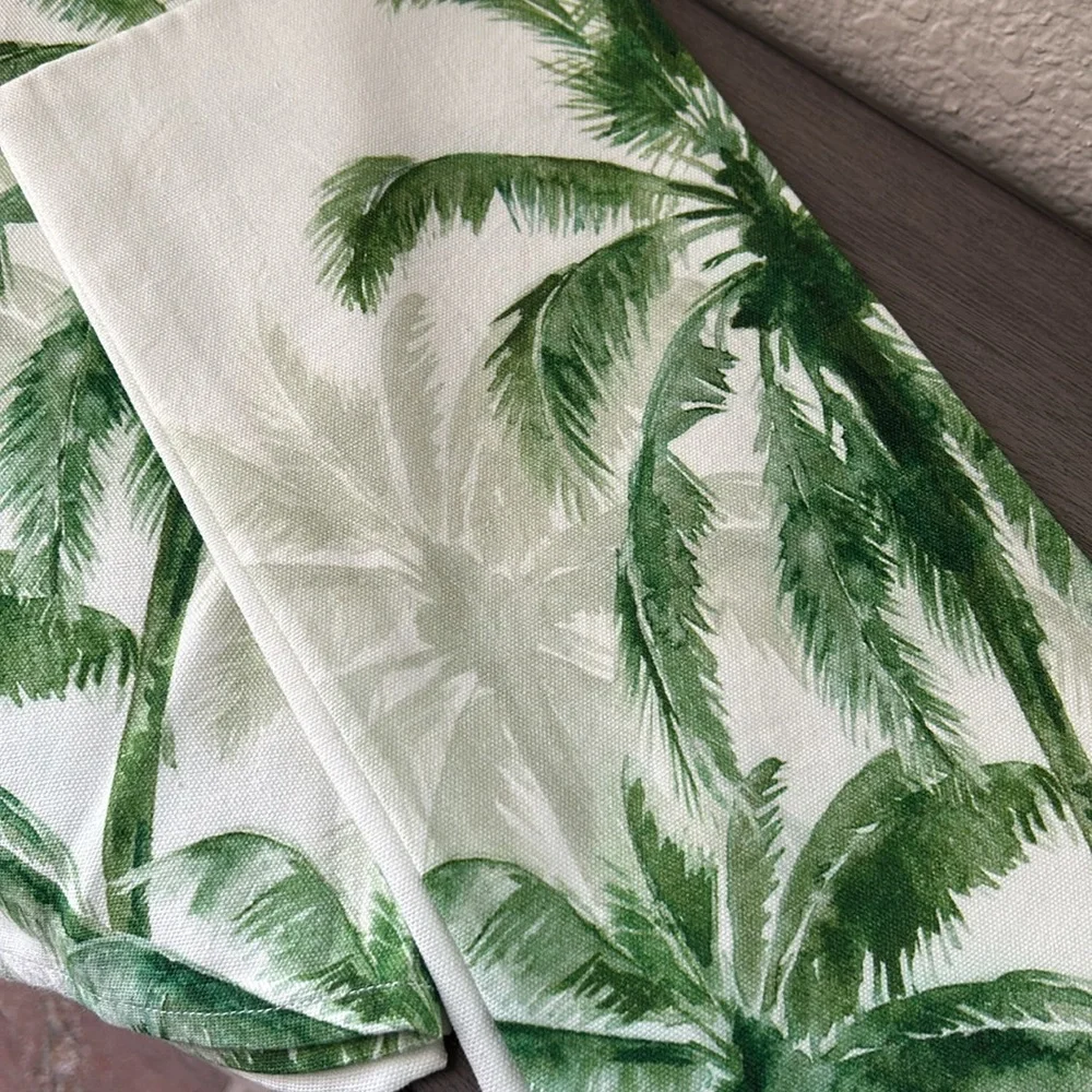Pottery Barn vintage palm tree kitchen towels set/2