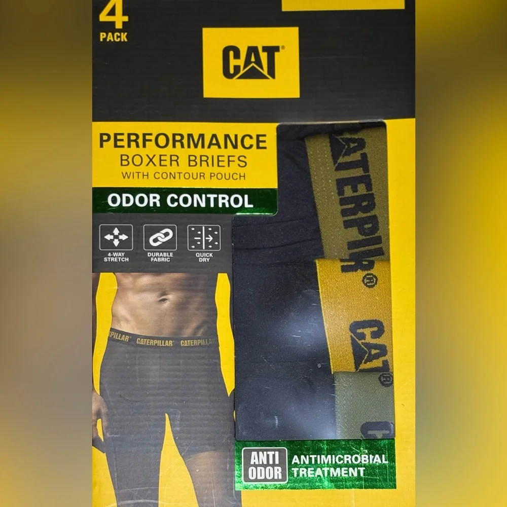 Caterpillar CAT Men’s Performance Boxer Briefs contour pouch underwear 4-pack