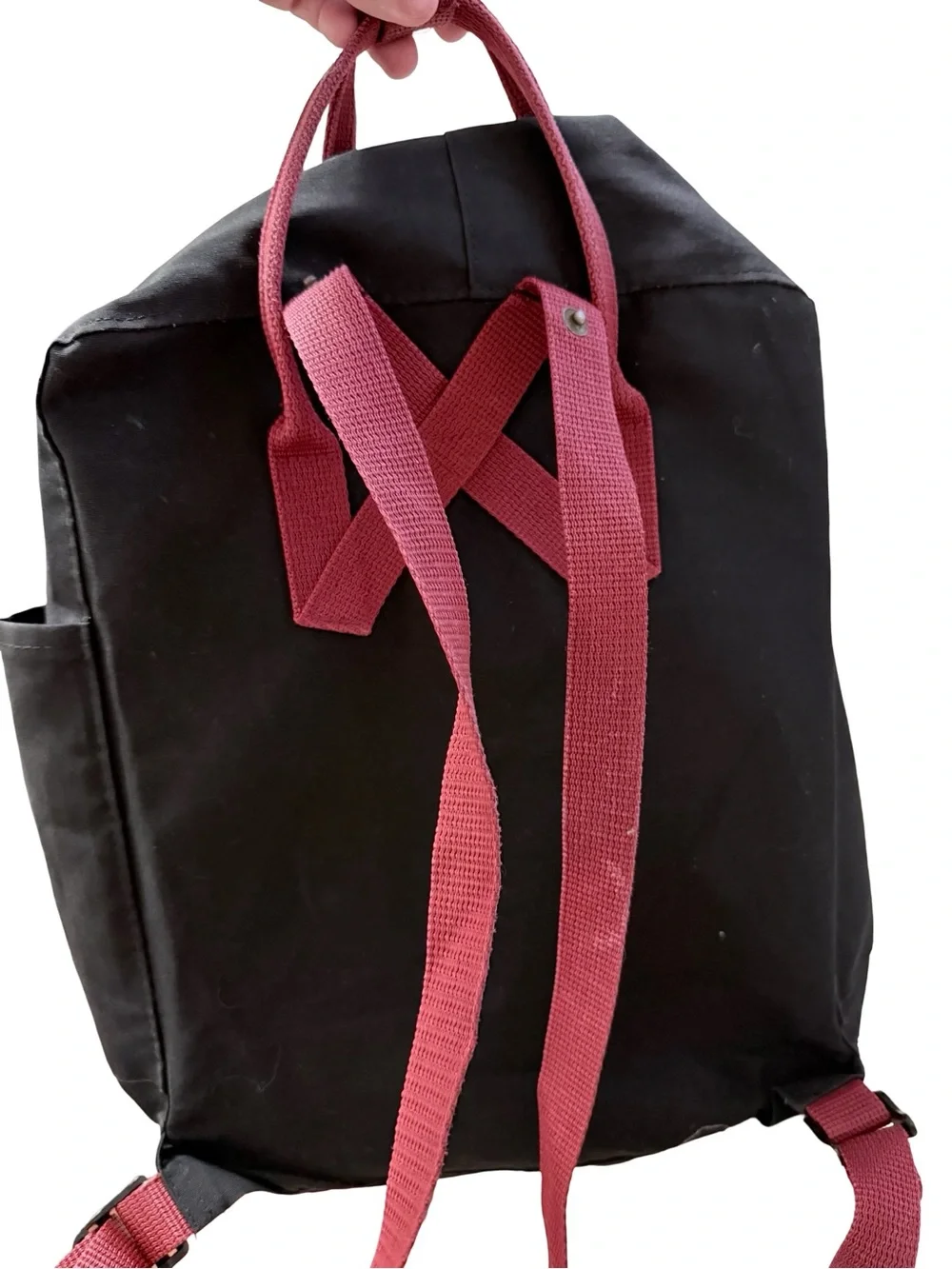 Fjallraven Kanken Black Backpack with Red Accents