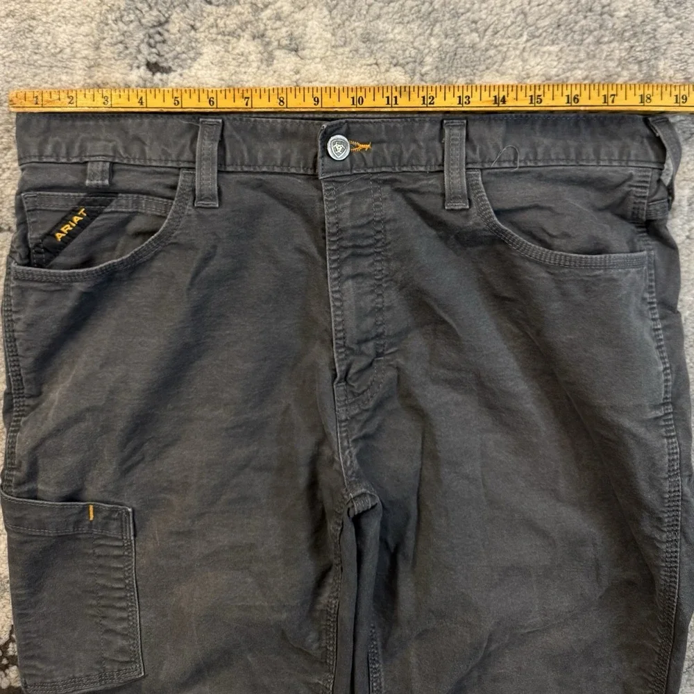 Ariat Rebar Jeans Fits Mens 36x32 Grey M4 Relaxed Straight DuraStretch Workwear