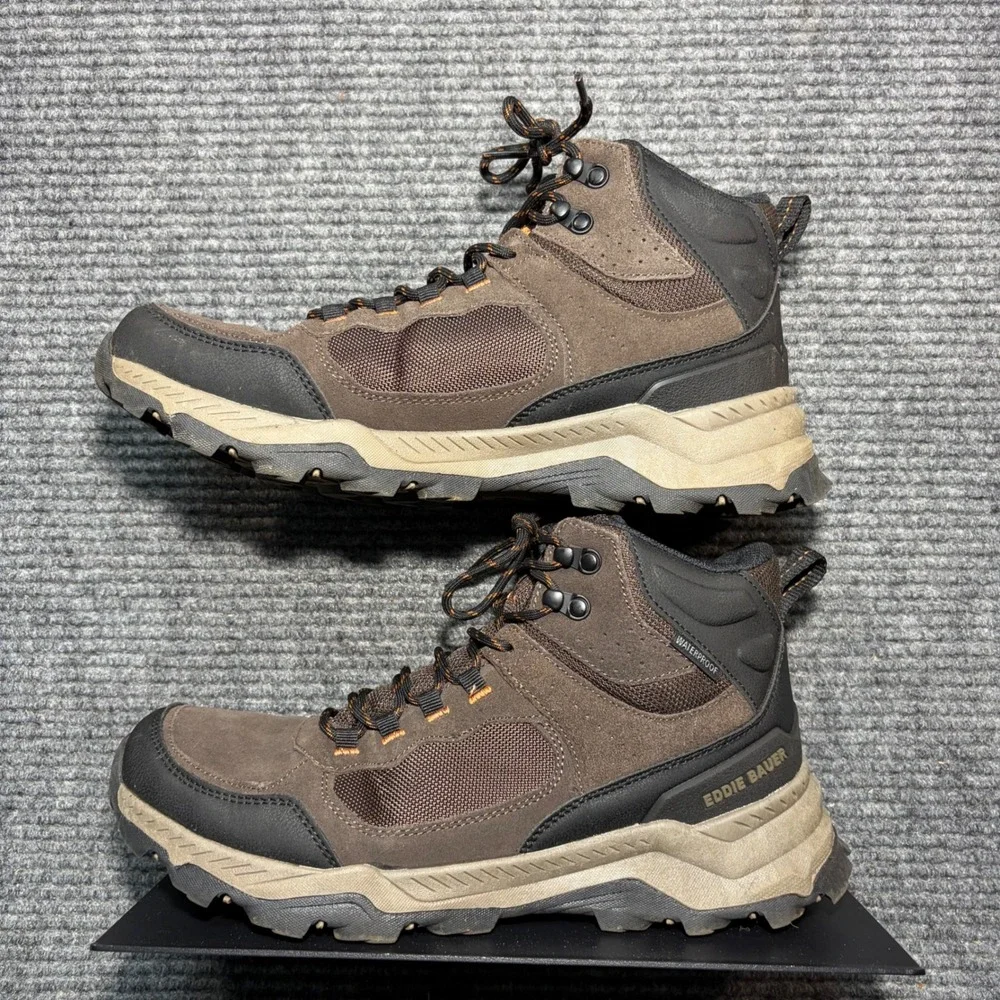 Eddie Bauer Bonham Men Size 10 M Brown Leather Waterproof Outdoor Hiking Boots