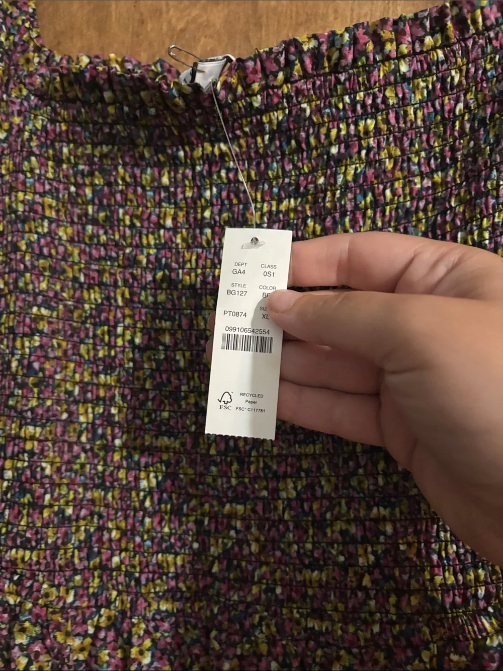 J. Crew Purple Floral Smocked Midi Dress