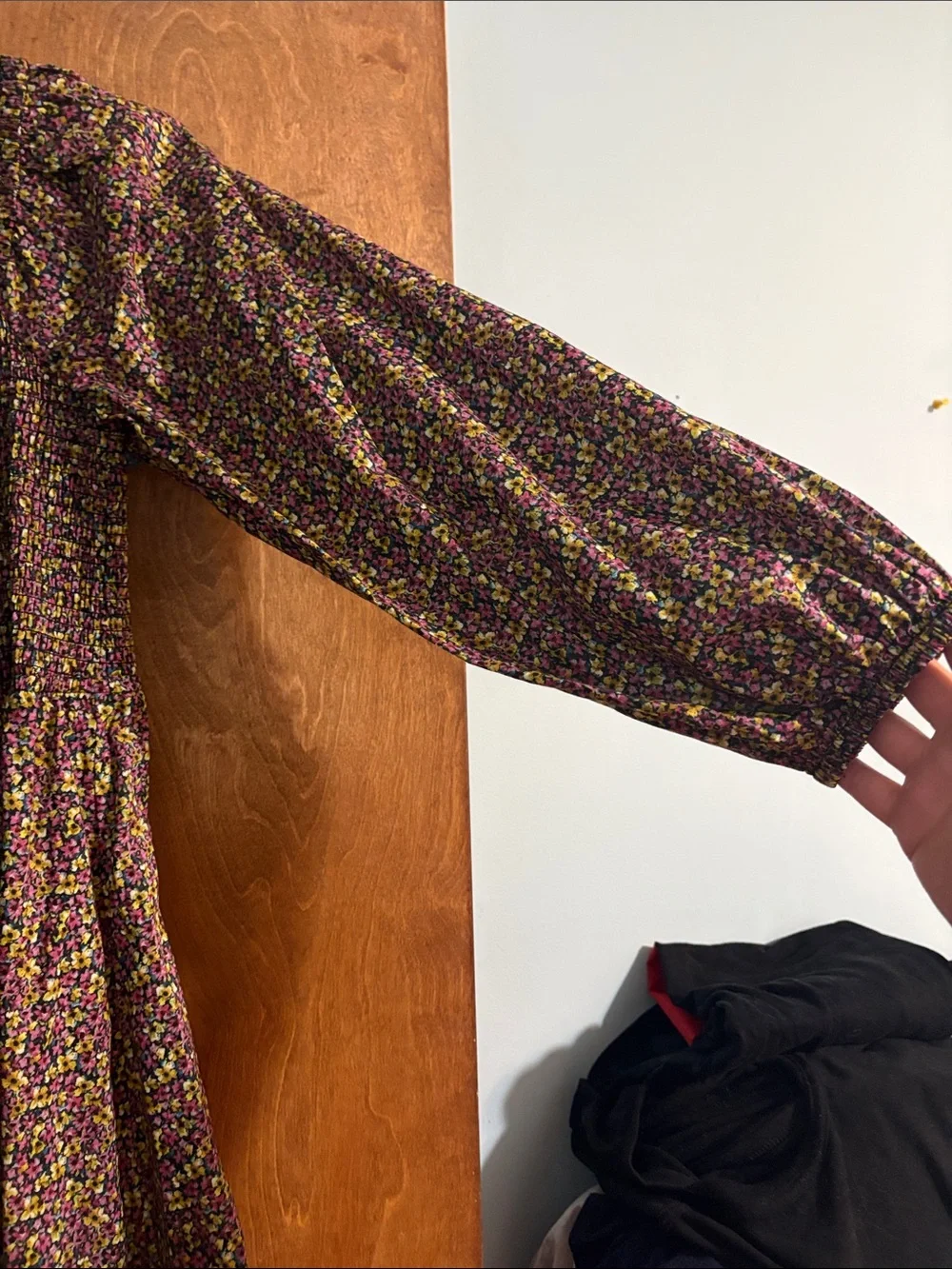 J. Crew Purple Floral Smocked Midi Dress