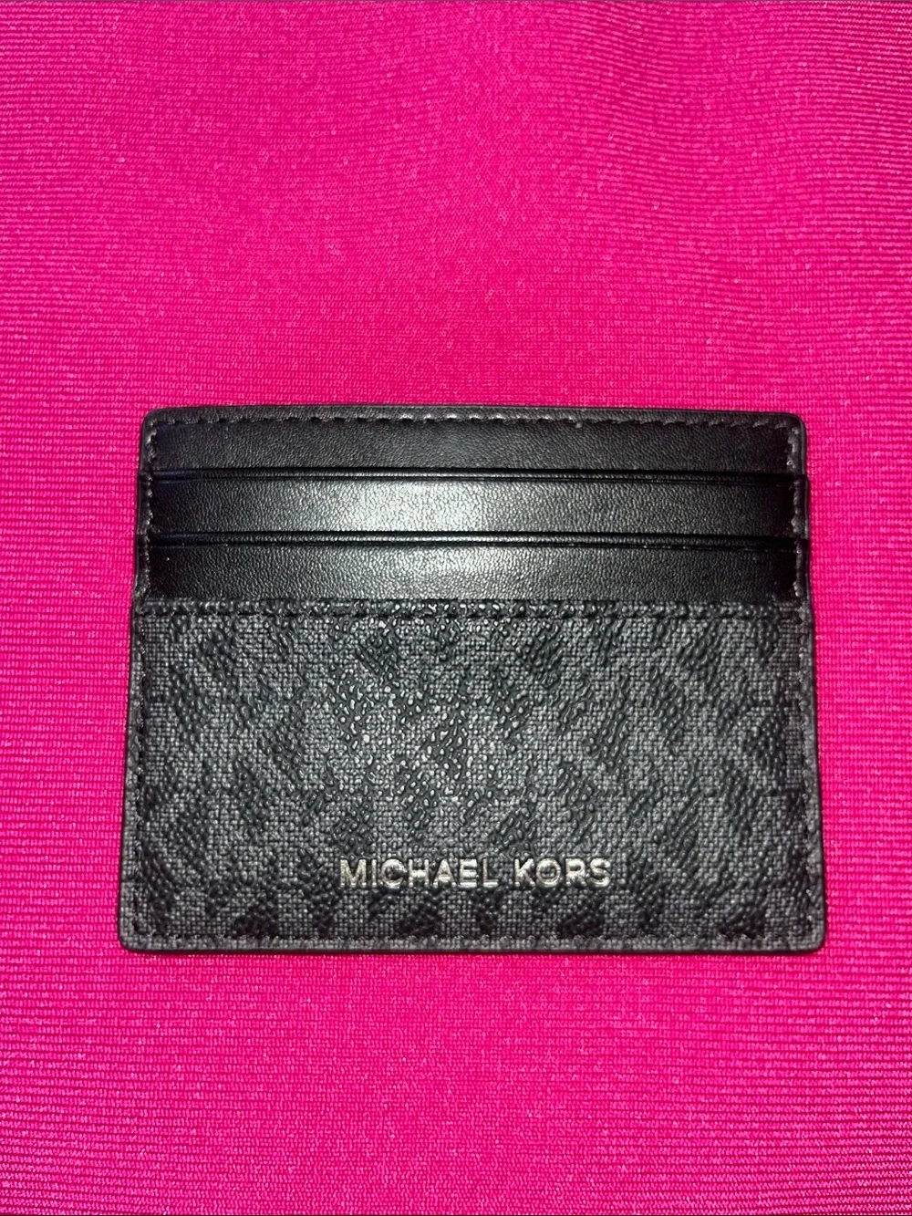 Michael Kors Black Signature Logo Card Holder
