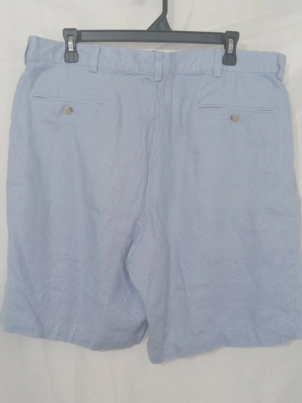Vintage Polo Ralph Lauren Tyler Linen Shorts Men 38 Blue Pleated 100% Linen 90s