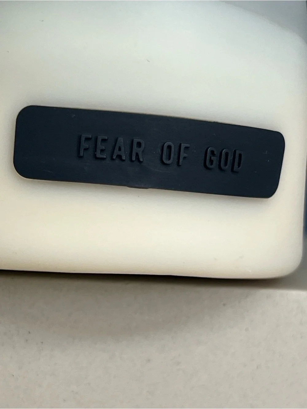 adidas x Fear of God White Sneakers with Black Logo Patch