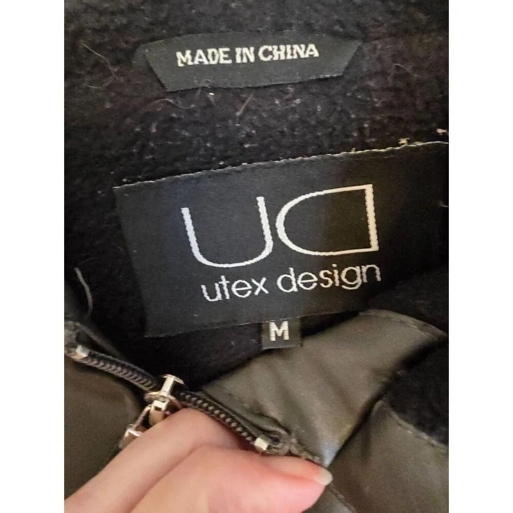 Utex Design Mens Hooded Jacket Zipper Front Drawstring‎ Medium