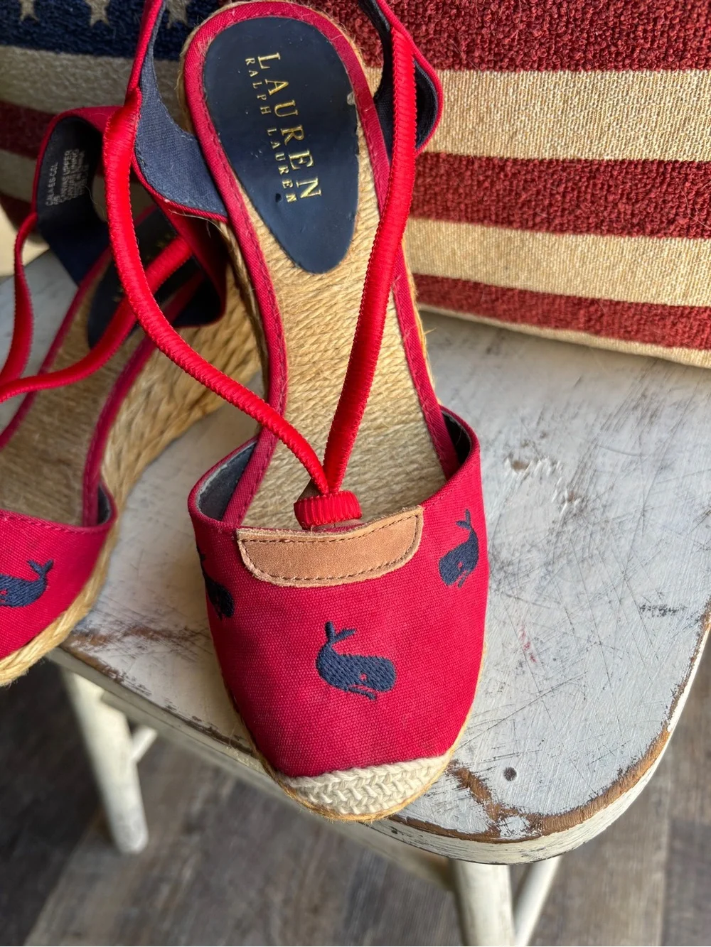 Lauren Ralph Lauren red canvas