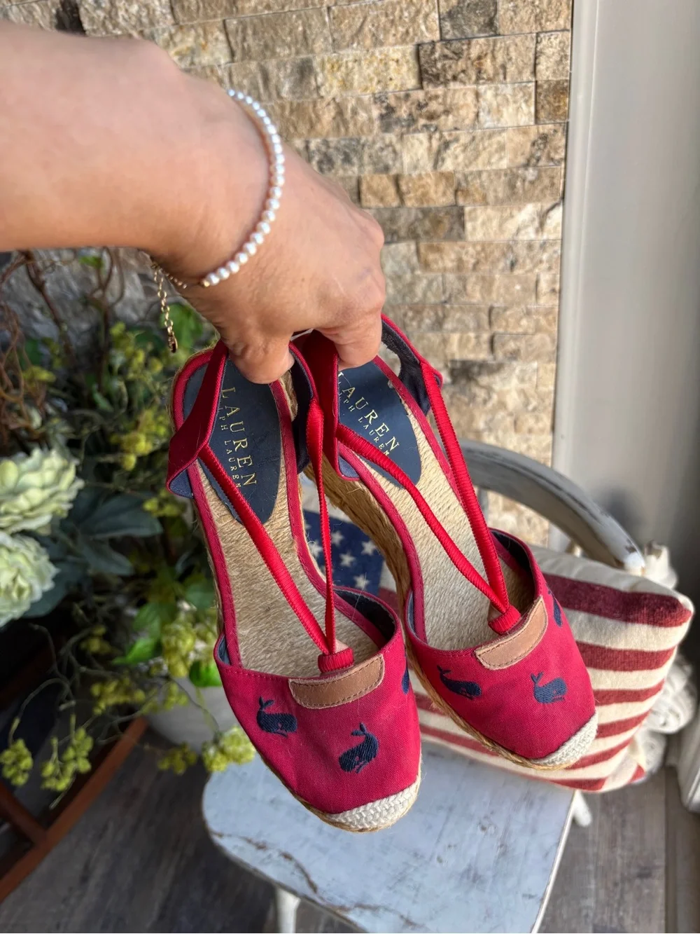 Lauren Ralph Lauren red canvas