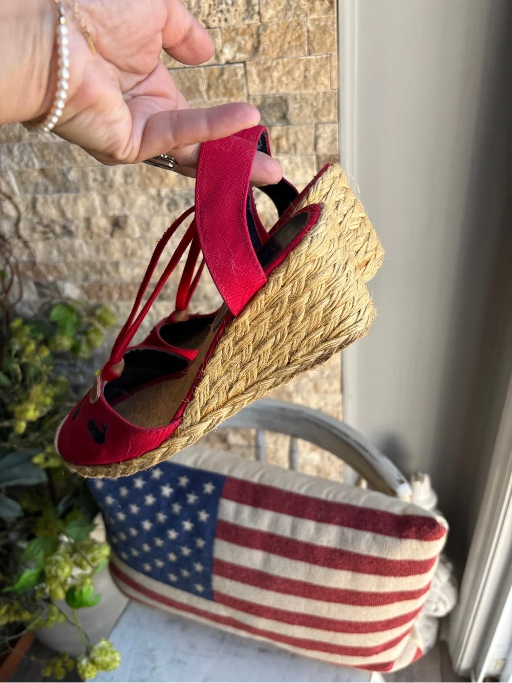 Lauren Ralph Lauren red canvas