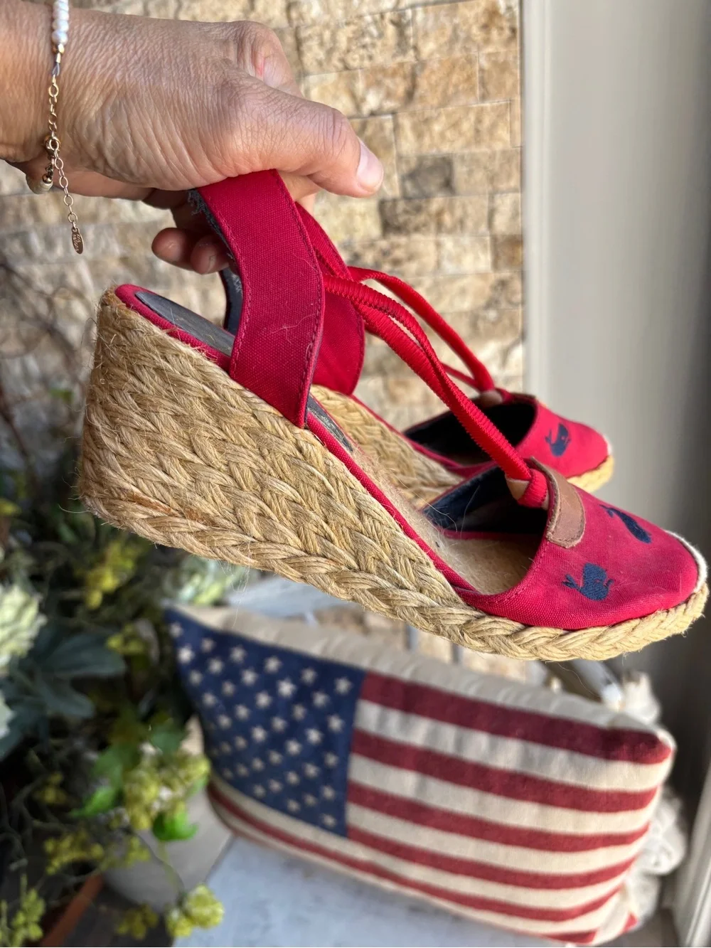 Lauren Ralph Lauren red canvas