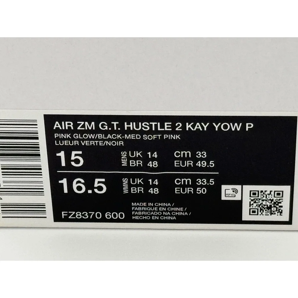 Size 15 - Nike Air Zoom GT Hustle 2 Kay Yow RARE FZ8370-600 No Box Lid