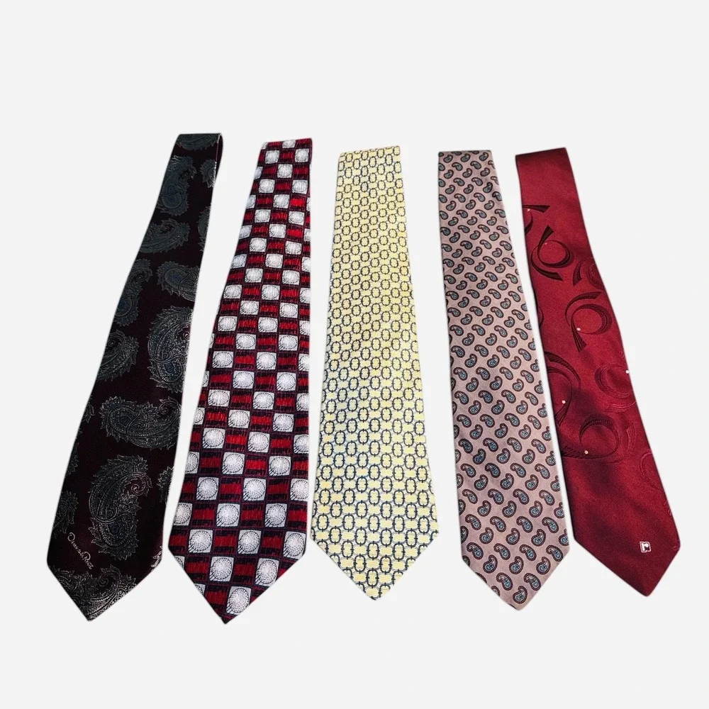 Tommy Hilfiger Oscar de la Renta Paco Rabanne‎ 5Pc Necktie Bundle Preowned