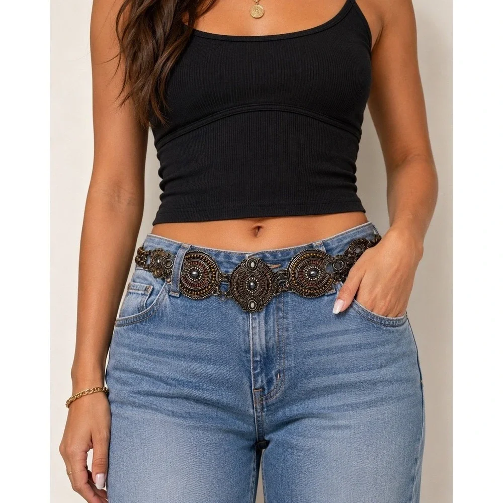 Chicos medallion chain Belt (adjustable Metal Belt)