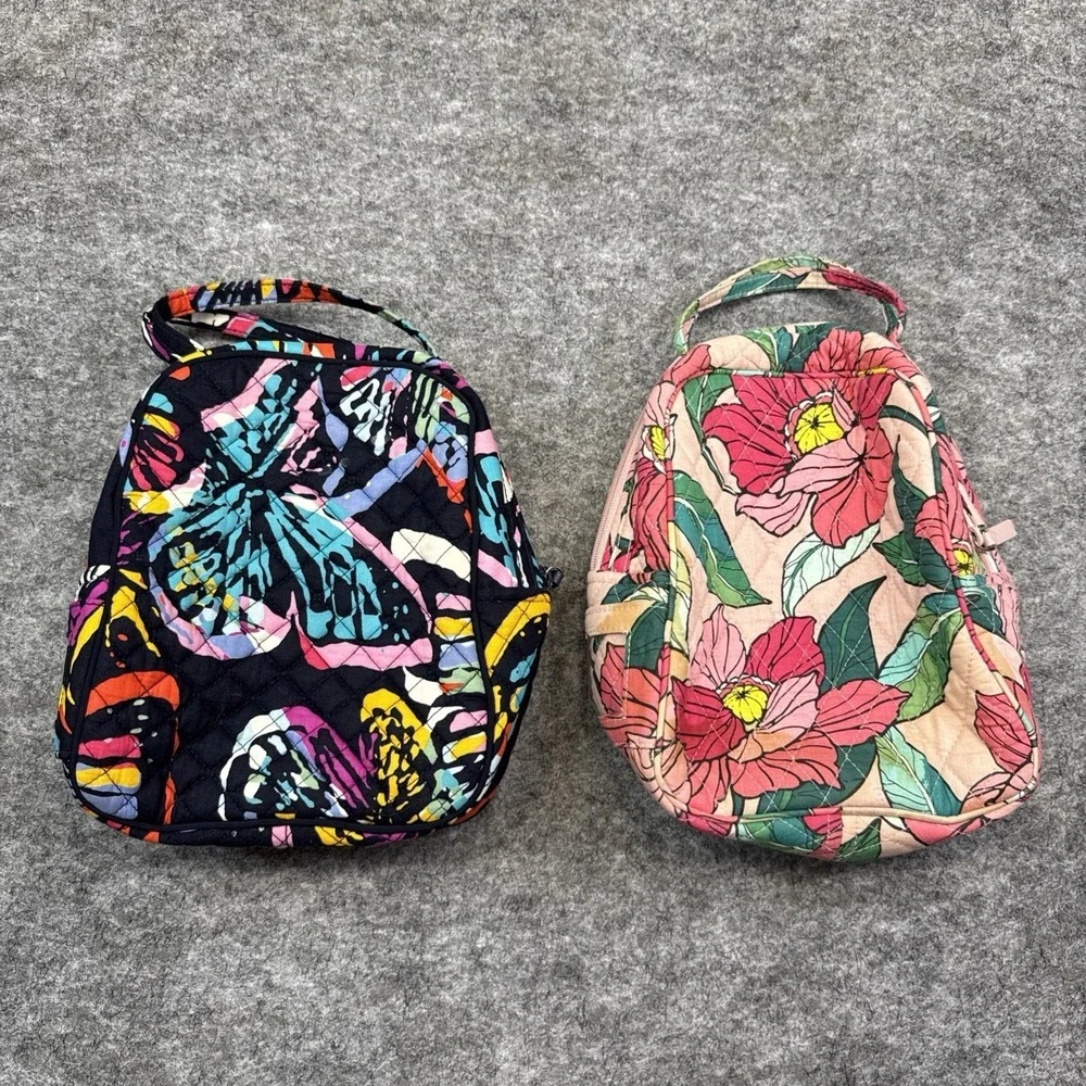 Vera Bradley Lot 2 lunchboxes 1 backpack women's colorful floral quilted school‎
