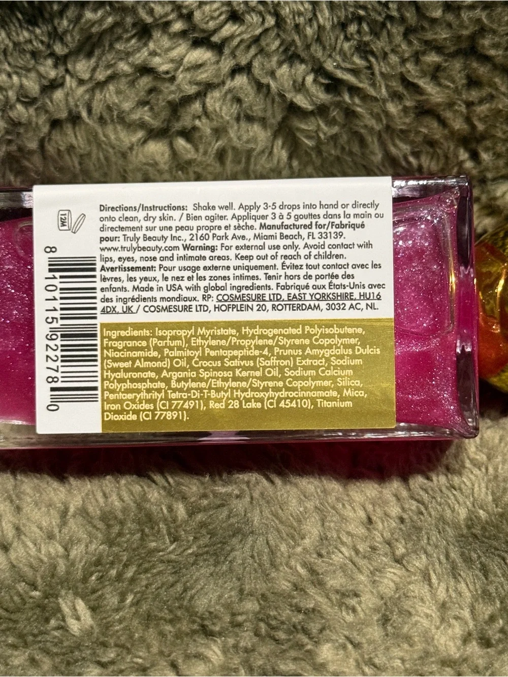 TRULY Birthday Sex Luxury Body Oil - Shimmery Pink & Gold Cap