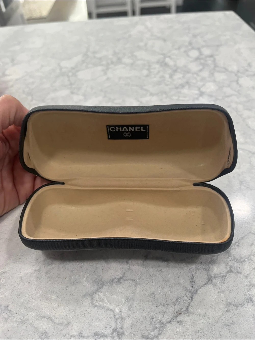 CHANEL Black Textured Eyewear Case