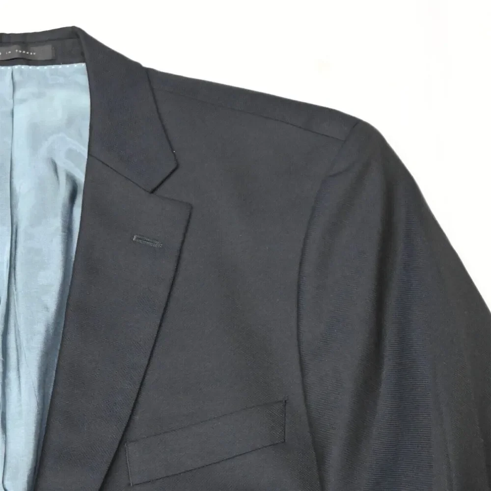 Hugo Boss 44L Navy Hopsack Pasolini US Guabello Wool Sport Coat Jacket‎ Suit