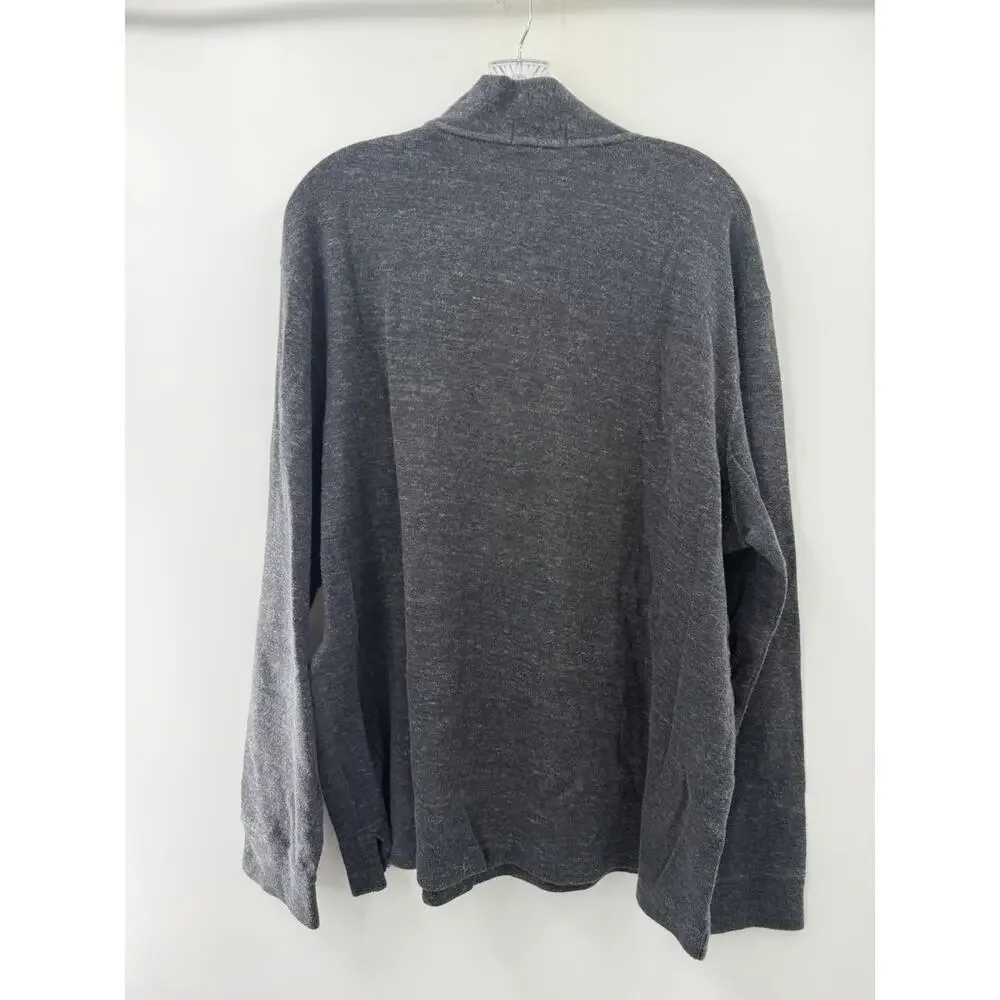 Polo Ralph Lauren Men's Collared Cotton Charcoal Long Sleeve Pullover 1/4 Zip XL