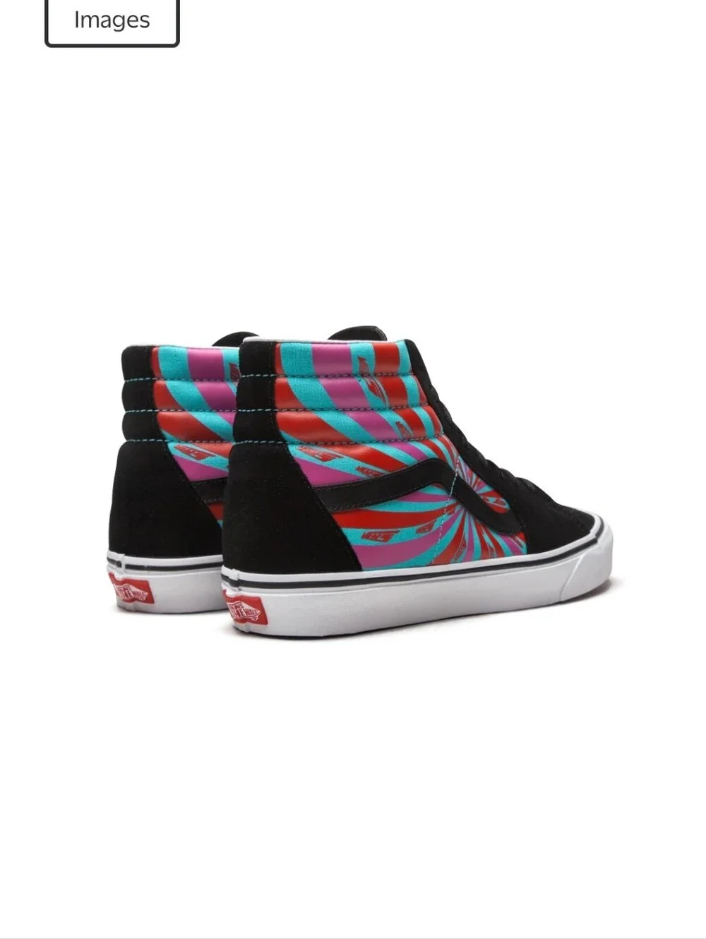 Vans Retro Mart Black High-Top Sneakers with Teal and Red Graphic Panels