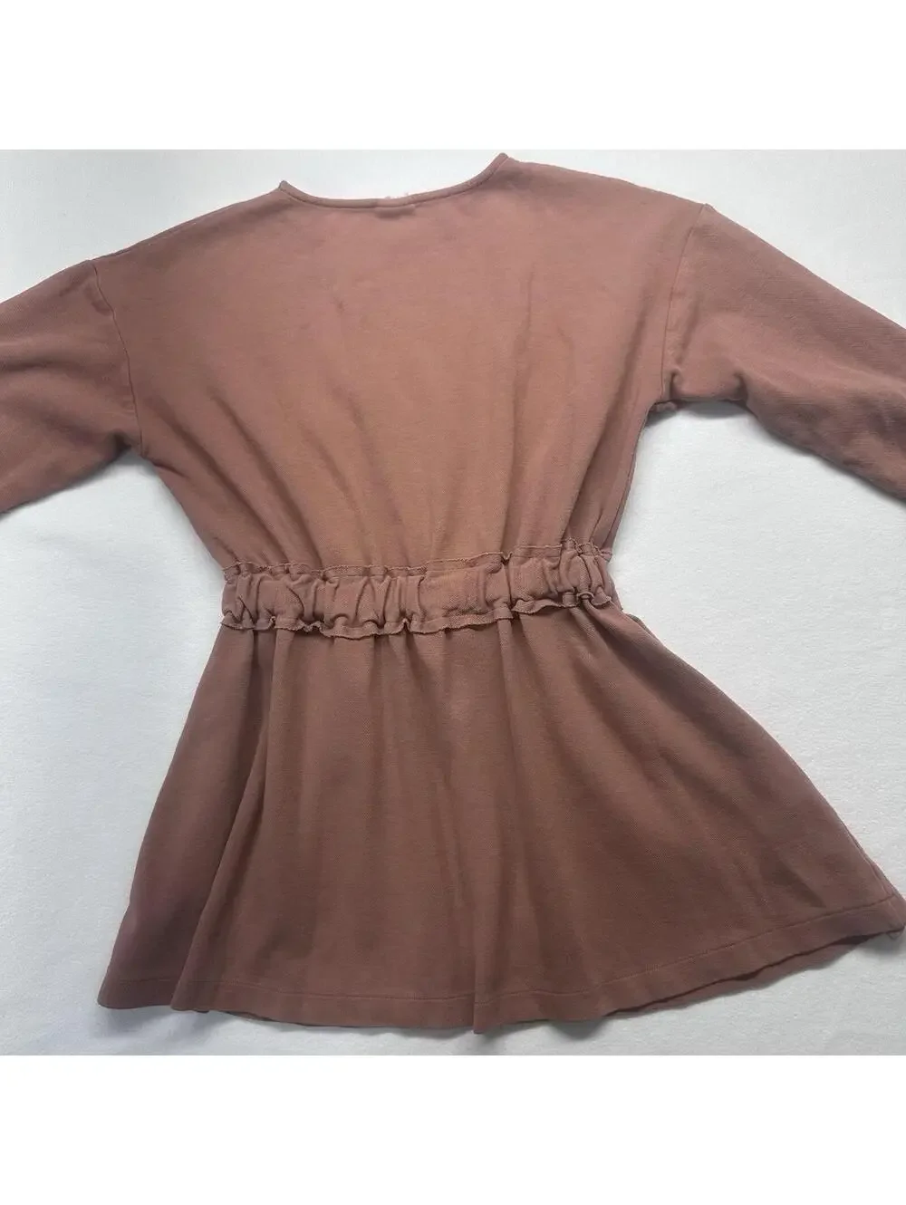 Zara Kids T-Shirt Dress Girls 11/12 Mauve Tout est Magique Long Sleeve Knit